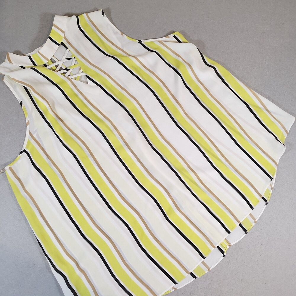 Ashley Stewart Multicolored Sleeveless Striped Shirt Size 22